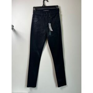BCBGMAXAZRIA Women's Black Faux‎ Leather Skinny Pants Size 24 NWT